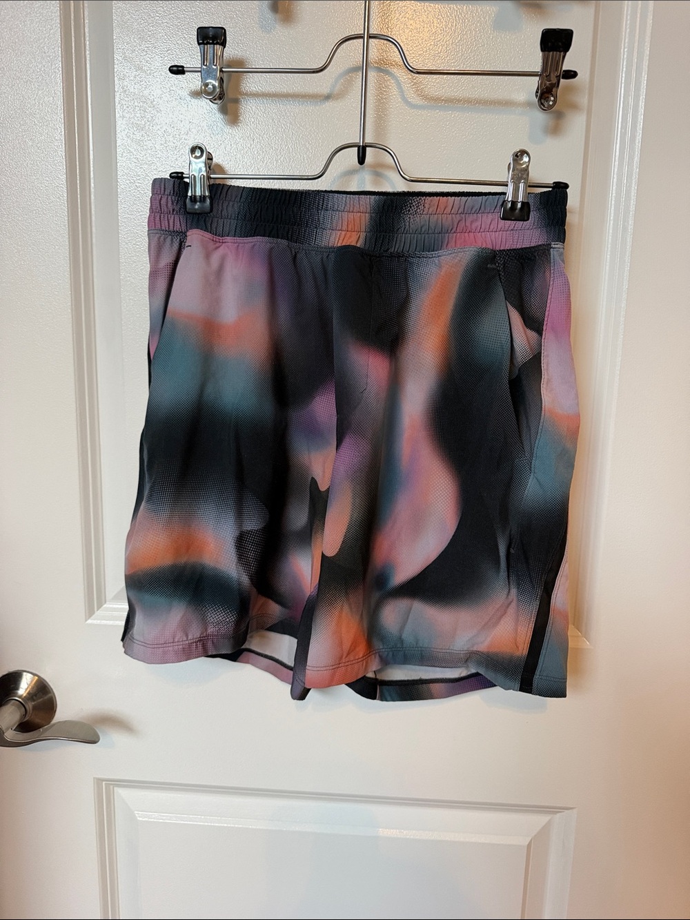 lululemon athletica Black Athletic Shorts with Pink & Orange Accents